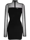 Nensi Dojaka Roll-neck Semi-sheer-panelled Minidress