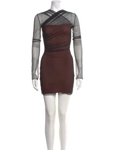 Pre-owned Nensi Dojaka Nylon Mini Dress In Black