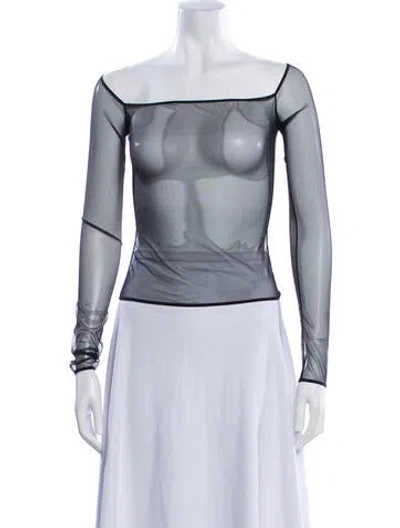 Pre-owned Nensi Dojaka Off-the-shoulder Long Sleeve Top In Black