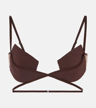 Nensi Dojaka Padded Bra Top In Brown