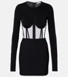 Nensi Dojaka Paneled Corset Dress In Black