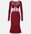 Nensi Dojaka Paneled Corset Dress In Burgundy
