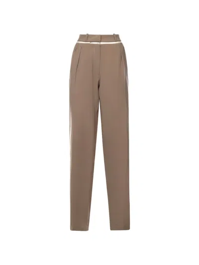 Nensi Dojaka Pantaloni Tonal Belt Tailored Trousers In Brown