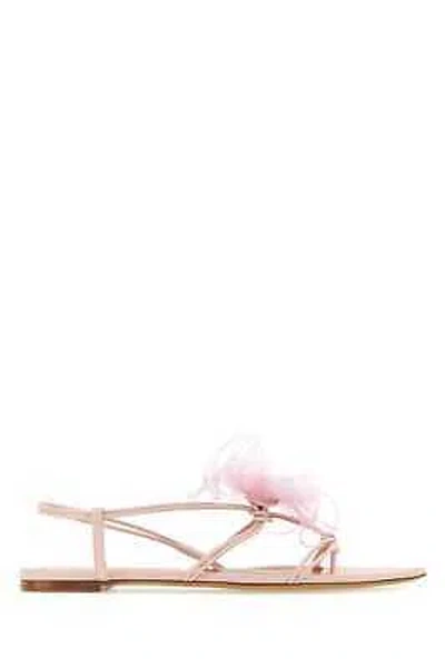 Pre-owned Nensi Dojaka Pastel Pink Nappa Leather Thong Sandals