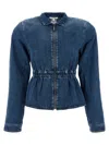 Nensi Dojaka Bomber Jacket Flared Elasticated Waist In Blue