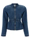 Nensi Dojaka Bomber Jacket Flared Elasticated Waist In Blue