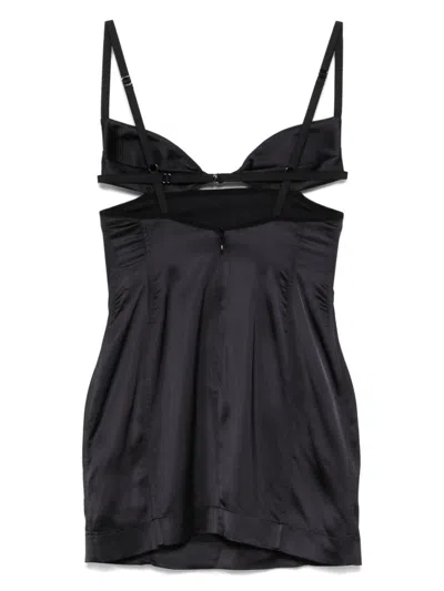 Nensi Dojaka Double Petal Mini Dress In Black