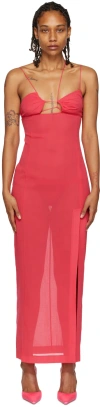 Nensi Dojaka Pink Asymmetric Maxi Dress In Fuchsia