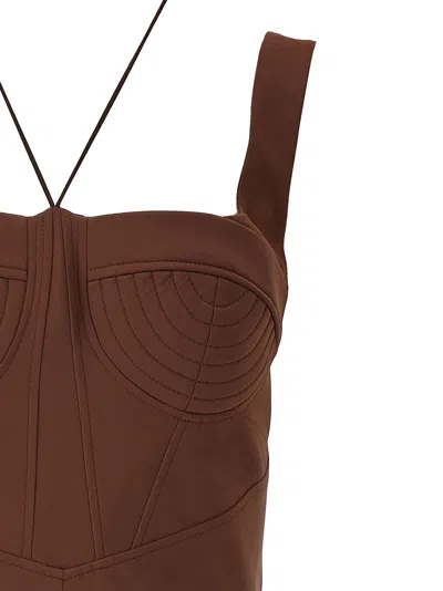 Nensi Dojaka Polyamide Short Women's Dress In Brown
