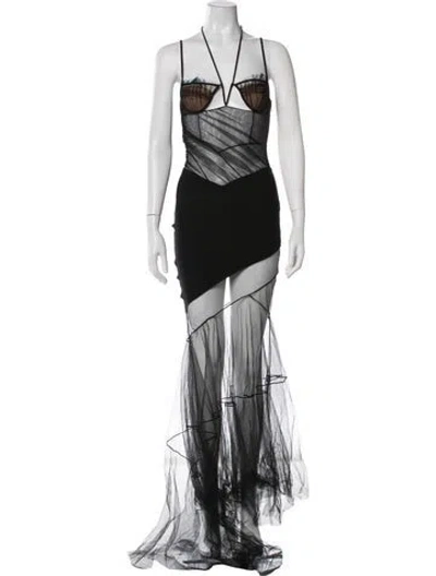 Pre-owned Nensi Dojaka Printed Long Dress W/ Tags In Black