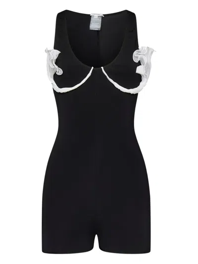 Nensi Dojaka Ruffled Playsuit In Black