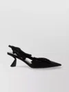 Nensi Dojaka Ruffled Satin Slingback Pumps With Unique Heel