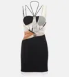 Nensi Dojaka Black Sacha Corset Sheer Drapes Minidress In Black