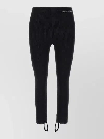Nensi Dojaka Sadie Leggings Elastic Waistband Ribbed Stirrup In Black
