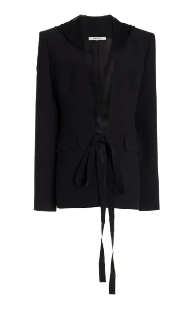 NENSI DOJAKA SCARF-DETAILED TWILL BLAZER