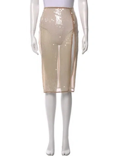 Pre-owned Nensi Dojaka Sequin Embellishments Knee-length Skirt In Neutral