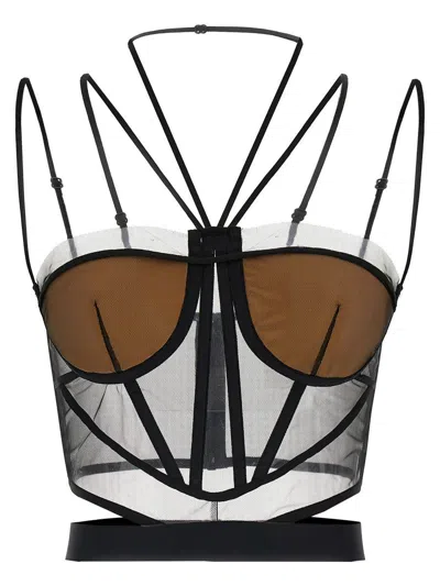 Nensi Dojaka Sheer Corset Top In Black