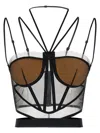 Nensi Dojaka Sheer Strappy Corset Top In Multi