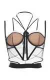 Nensi Dojaka Sheer Corset Top In Neutral