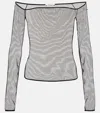 Nensi Dojaka Sheer Long Sleeve Top In Black