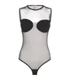 Nensi Dojaka Womens Black Moulded Cups Stretch-mesh Bodysuit In Black