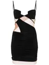 Nensi Dojaka Keyhole Front-split Knitted Mini Dress In Black