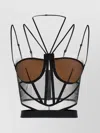 Nensi Dojaka Sheer Strappy Corset Top In Black