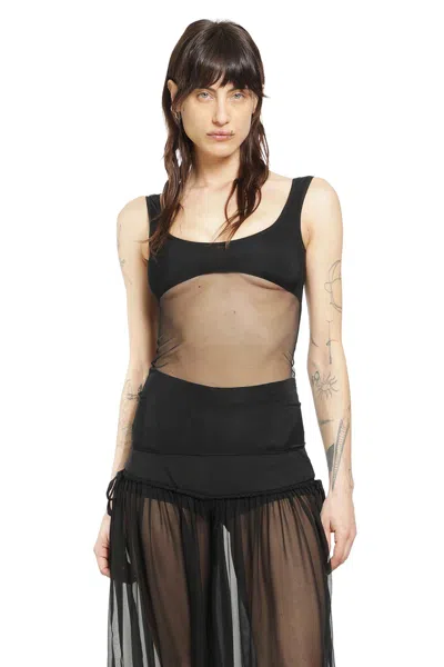 Nensi Dojaka Sheer Tank Top In Black