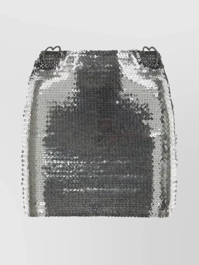 NENSI DOJAKA SHIMMERING MINI SKIRT WITH METALLIC HEART ACCENTS