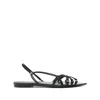 Nensi Dojaka Pointed-toe Satin Sandals In Black