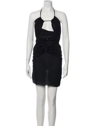 Pre-owned Nensi Dojaka Silk Mini Dress In Black