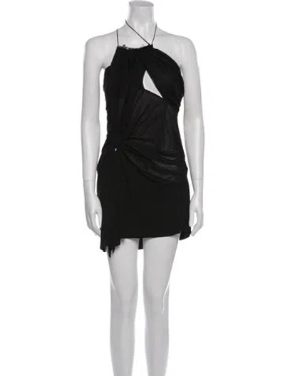 Pre-owned Nensi Dojaka Silk Mini Dress In Black