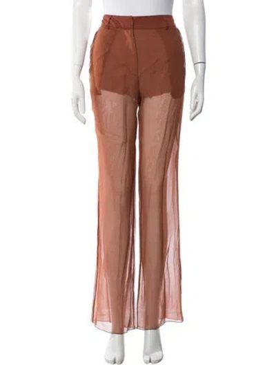 Pre-owned Nensi Dojaka Silk Wide Leg Pants In Brown