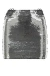 Nensi Dojaka Shimmering Mini Skirt With Metallic Heart Accents In Silver