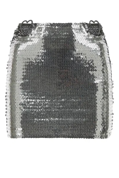 NENSI DOJAKA SILVER SEQUINS MINI SKIRT