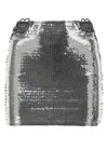 Nensi Dojaka Shimmering Mini Skirt With Metallic Heart Accents In Silver
