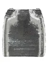 Nensi Dojaka Shimmering Mini Skirt With Metallic Heart Accents In Silver