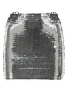 Nensi Dojaka Shimmering Mini Skirt With Metallic Heart Accents In Silver