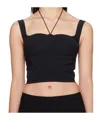 Nensi Dojaka Halter Strap Cropped Top With Structured Cups In Nude