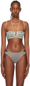Nensi Dojaka Ssense Exclusive Blue Triple Petal Bra In 496 Ice Castle