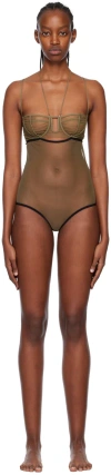Nensi Dojaka Ssense Exclusive Khaki Bodysuit In 515 Moss