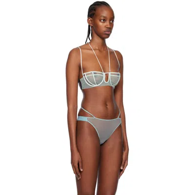 Nensi Dojaka Ssense Exclusively Launches Blue Triple Petal Bra In Gray