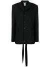 Nensi Dojaka Strap-detail Single-breasted Blazer In Black