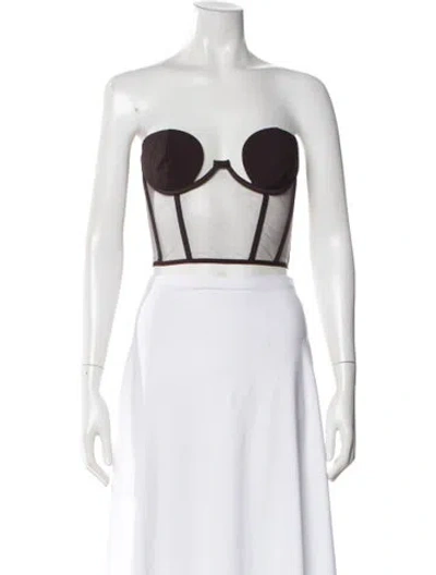 Pre-owned Nensi Dojaka Strapless Bodysuit In Black