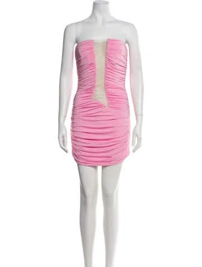 Pre-owned Nensi Dojaka Strapless Mini Dress In Pink
