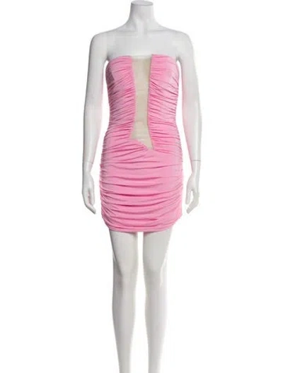 Pre-owned Nensi Dojaka Strapless Mini Dress In Pink