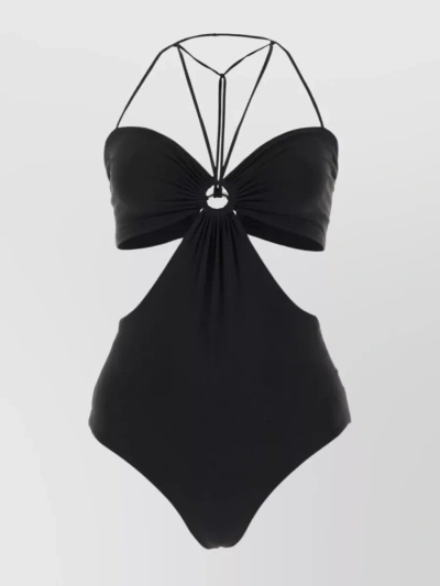 NENSI DOJAKA STRETCH HIGH-WAISTED SWIMSUIT WITH STRAP AND KNOT DETAIL