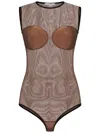 Nensi Dojaka Structured Cups Fitted Brown Bodysuit