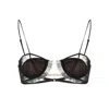 Nensi Dojaka Panelled Semi-sheer Bra In Multicolor