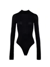 Nensi Dojaka High Neck Bodysuit With Back Tie In Black